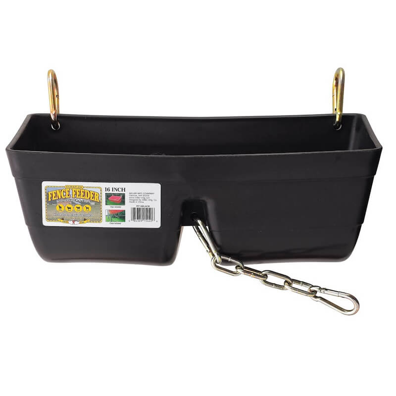 Miller Manufacturing Fence Feeder with Clips (Black)