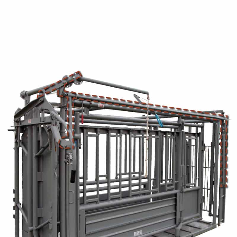 Diagram of Pearson Gravity Headgate Rear Controls on Cattle Chute