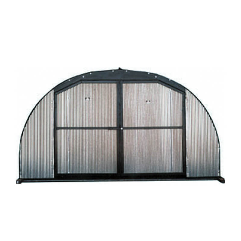 Front view of Port-A-Hut 14'x14' Front Closure with Door